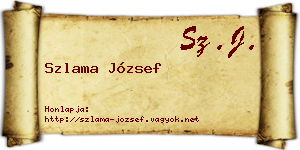 Szlama József névjegykártya